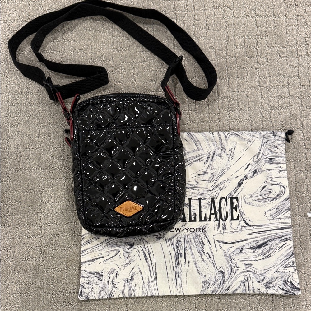MZ Wallace Black Lacquer Metro Crossbody